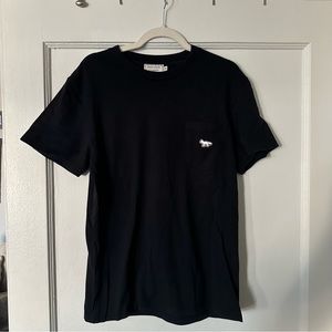 Maison Kitsuné Black Profile Fox Patch Pocket T-Shirt